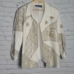 Vintage Indigo Moon 🌙 Button Top